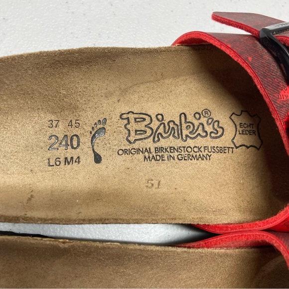 Womens Birkenstock Madrid Single Strap Sandals Slides Red womens size 6 - Picture 5 of 8